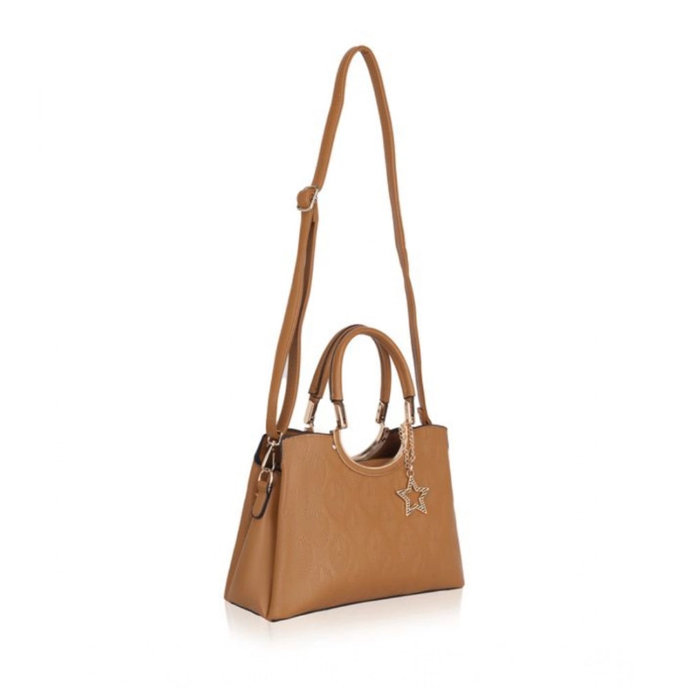 Generic Women's Faux Leather Printed Adjustable Long Belt Handbag (Brown)