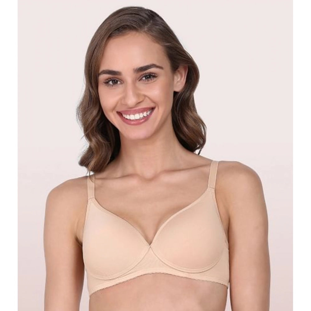 Enamor A039 Women's Cotton Non-Wired & Medium Coverage T-Shirt Bra (Skin)