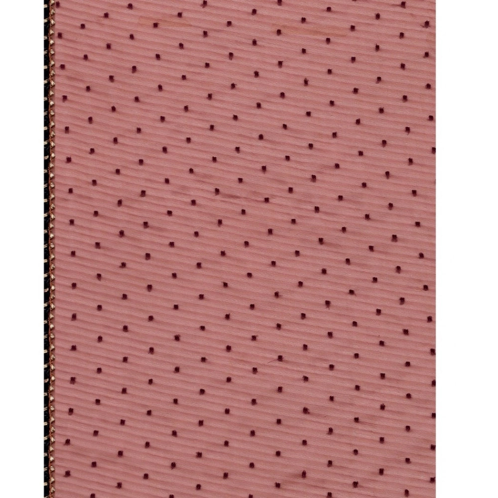 Generic Women's Silk Blend Embellished Saree With Unstitched Blouse 5.5Mtr (Maroon)