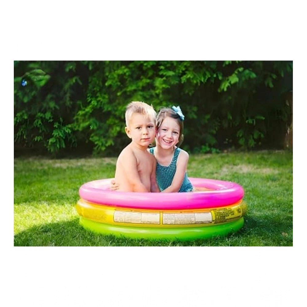 Generic Plastic Bath Tub With Pump 3 Ft Round For Kids (Multicolor )
