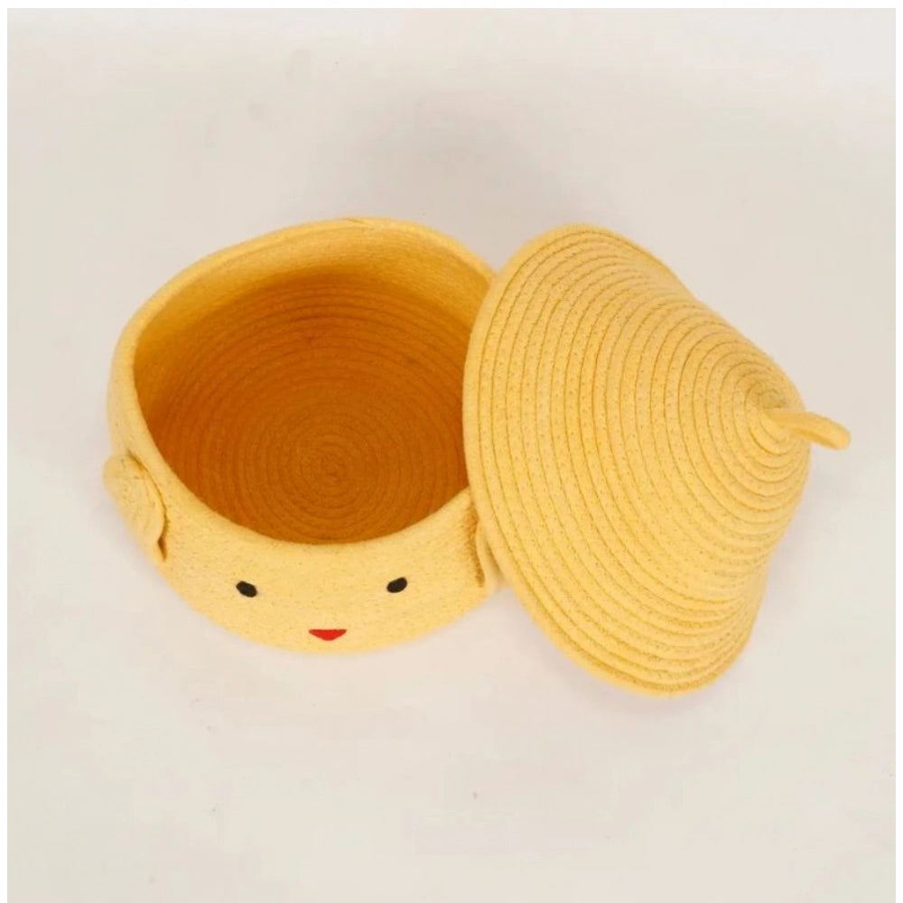 Generic Cotton Gudda Pack of 1 Storage Basket For Clothes (Yellow)