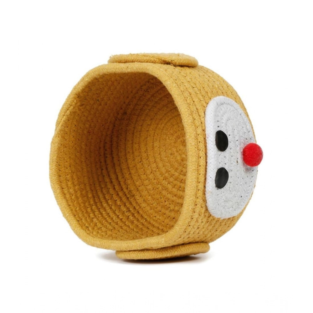 Generic Cotton Pen Holder Pack of 1 Storage Basket For Clothes (Yellow)