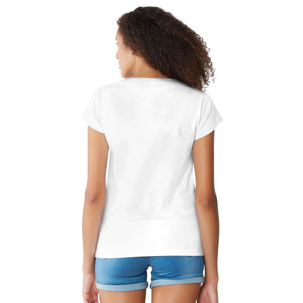 Generic Women's Cotton Western Wear T Shirt (White)