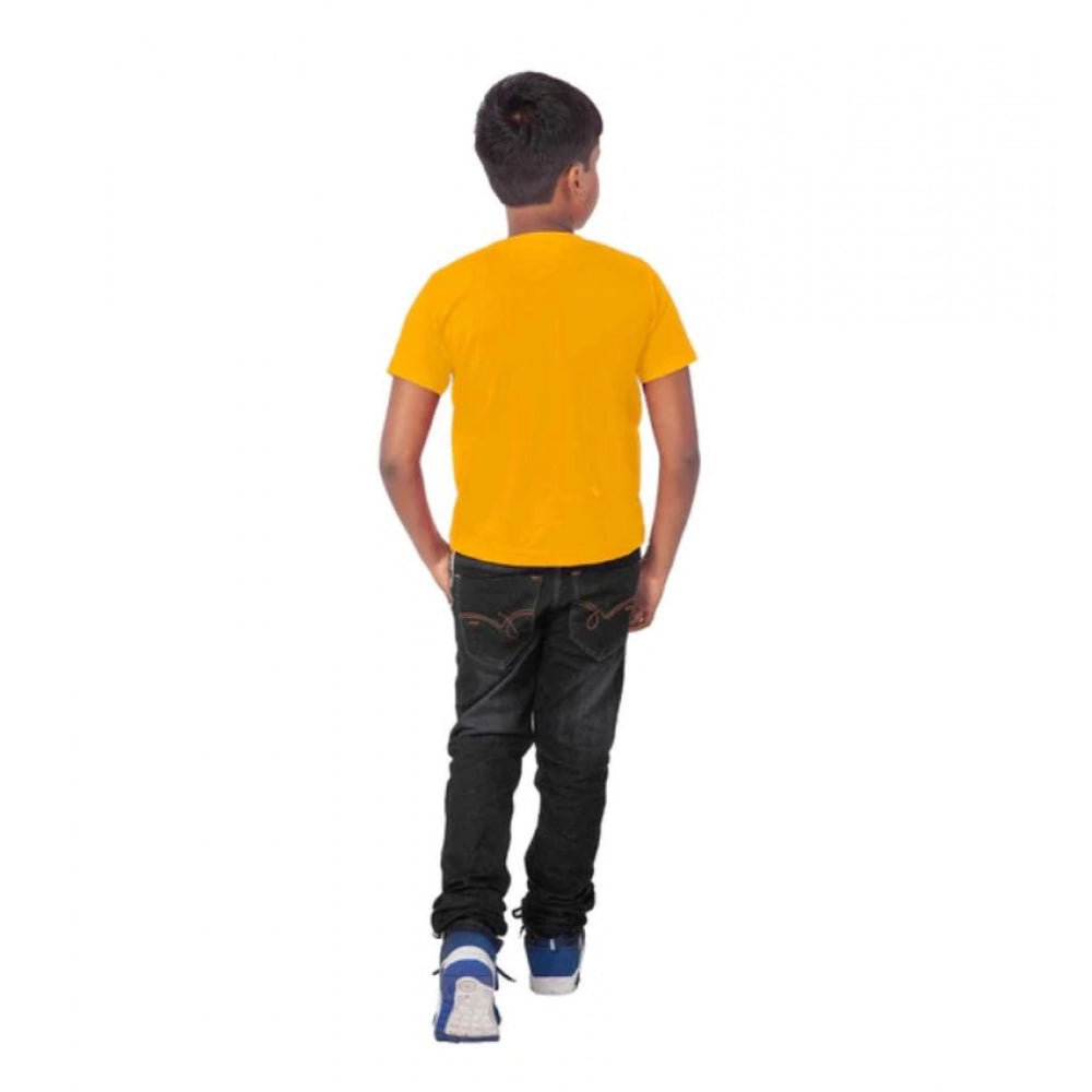 Generic Boys Cotton Will Be Cool Half Sleeve TShirt (Mustard)