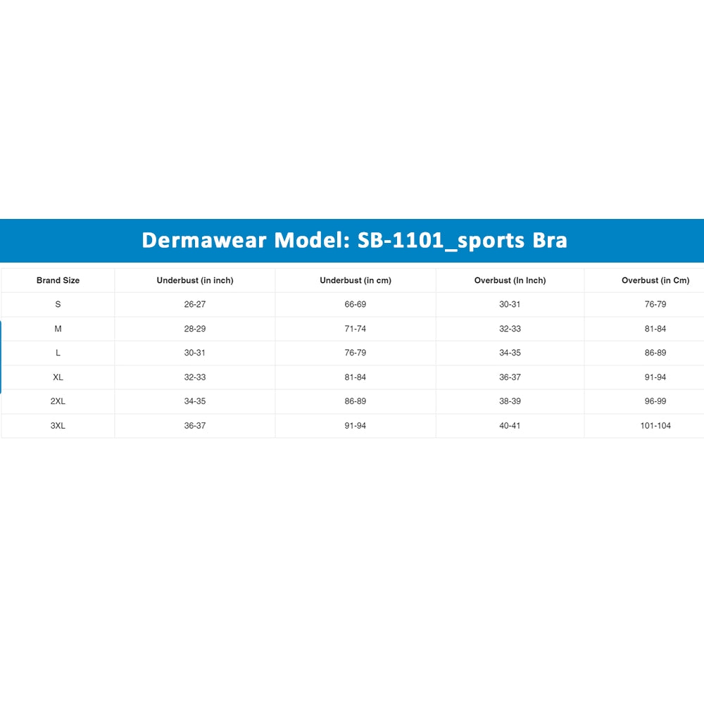 Dermawear SB-1104 Women's 4D Stretch Sports Bra (Black)