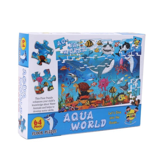 64_Pcs Set Aqua World Puzzle | Cardboard | Educational Toys | 4+ Years
