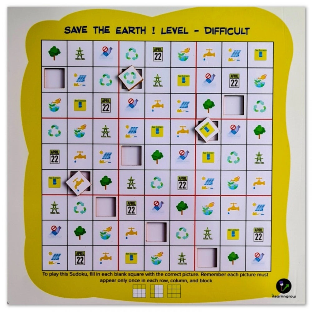 Generic Save the earth - Difficult Wooden Puzzle Game Toys (MultiColor)