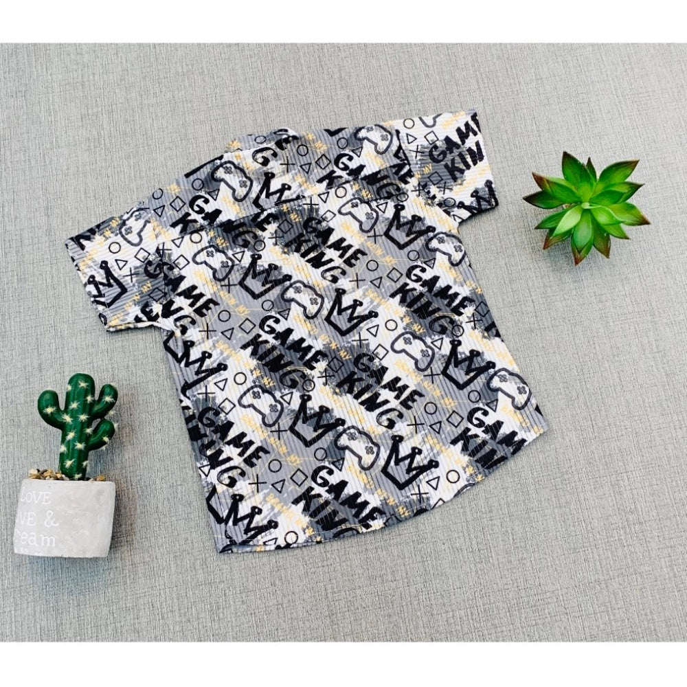 Generic Boy's Cotton Blend Printed Short Sleeve Shirt and Shorts Set (MultiColor)