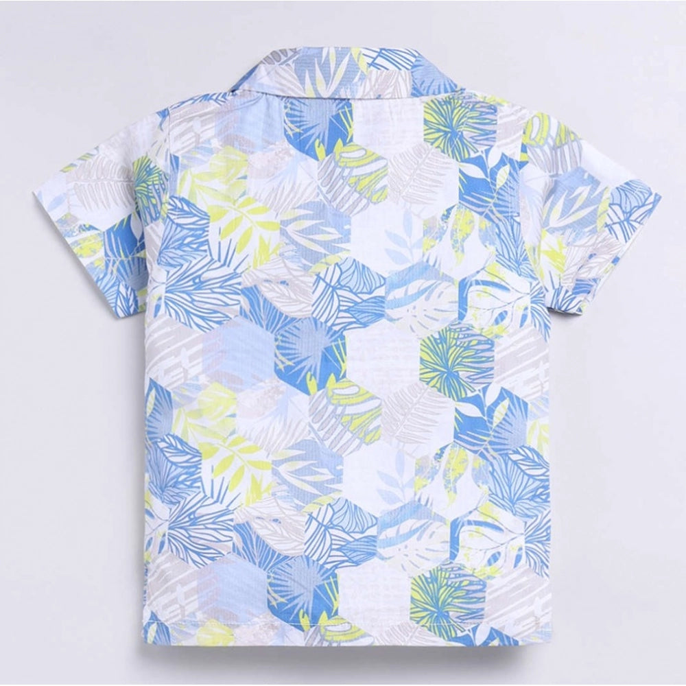 Generic Boy's Cotton Blend Printed Short Sleeve Shirt and Shorts Set (MultiColor)