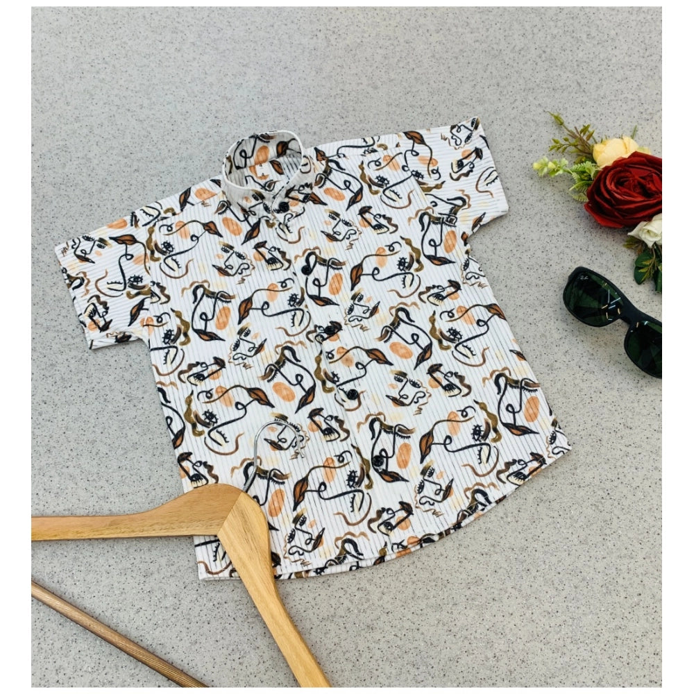 Generic Boy's Cotton Blend Printed Short Sleeve Shirt (MultiColor)