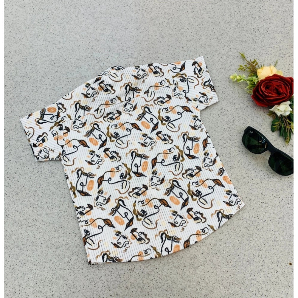 Generic Boy's Cotton Blend Printed Short Sleeve Shirt and Shorts Set (MultiColor)